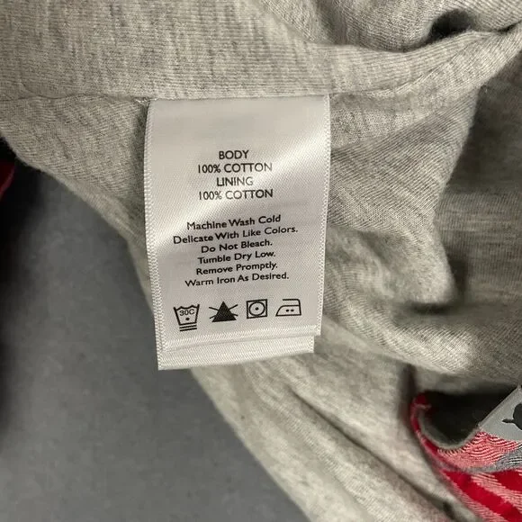 Eddie Bauer Shirt Jacket Women's XL Red Ivory Plaid Hi-Low Button Front Hooded - Picture 15 of 16